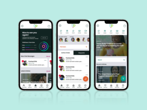 Postive Peers Mobile App Screens