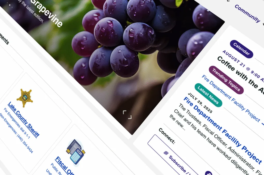 Concord Township website redesign, government website redesign example