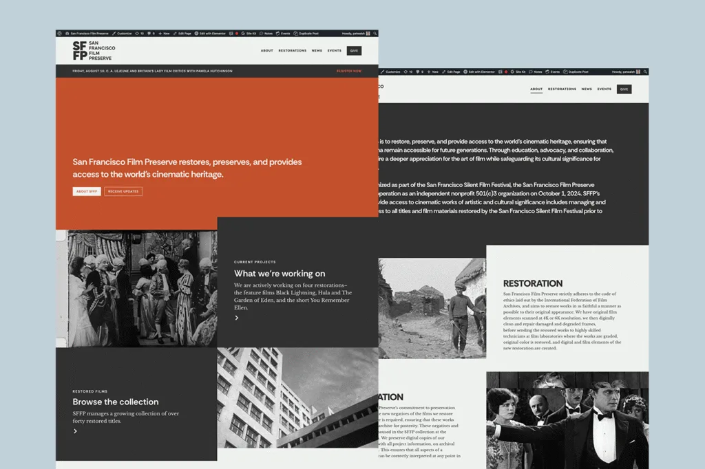 San Francisco Film Preserve Website Design