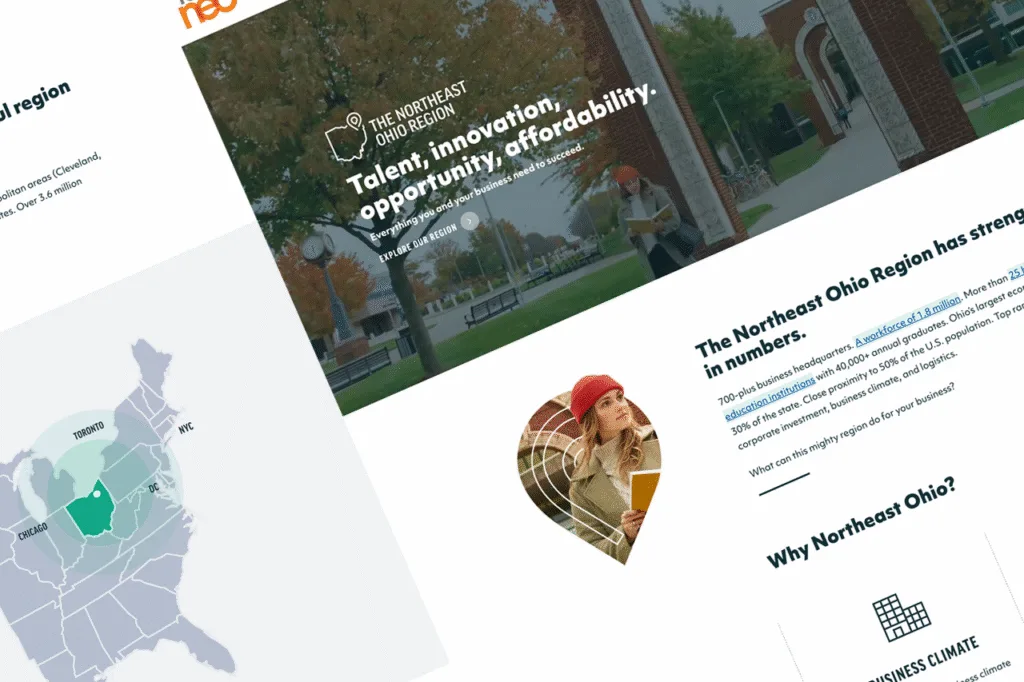 Economic development web design, The Northeast Ohio Region